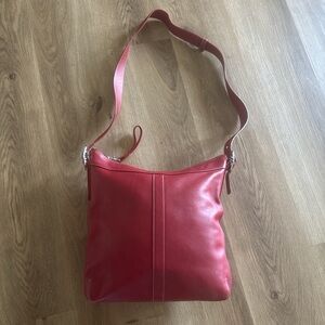 Coach Cherry Red Leather Shoulder Bag